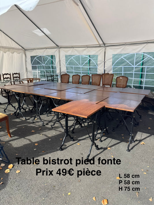 Table bistrot pied fonte