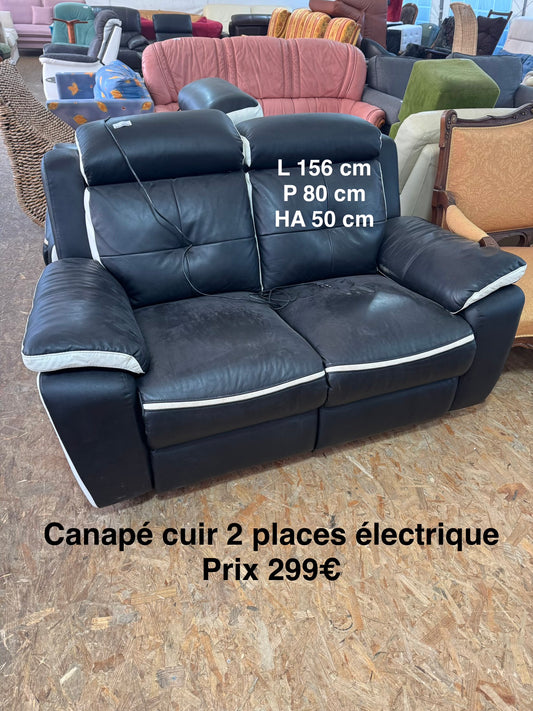 Canapé cuir 2 places électrique 052330