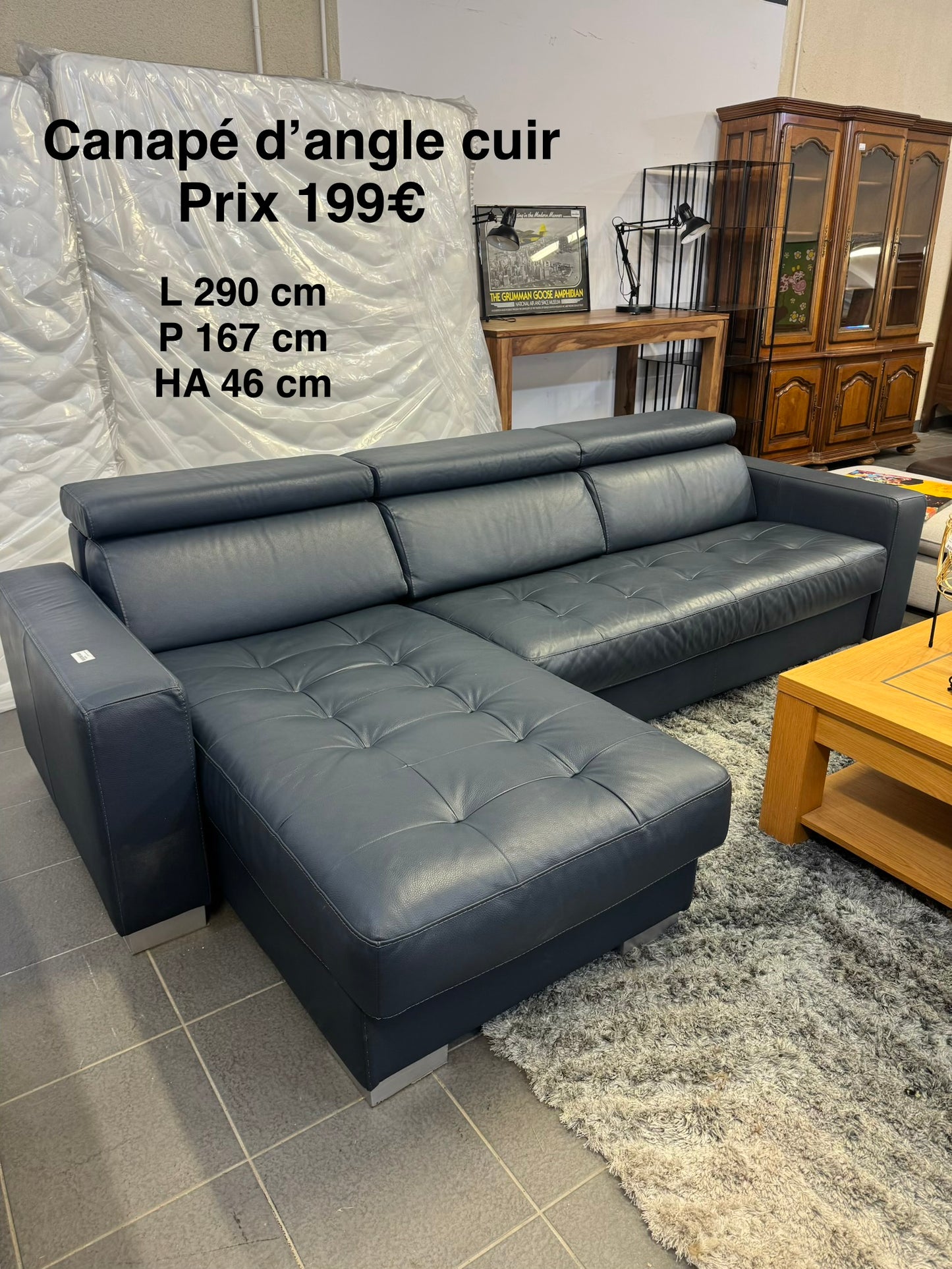 Canapé d’angle cuir 064977
