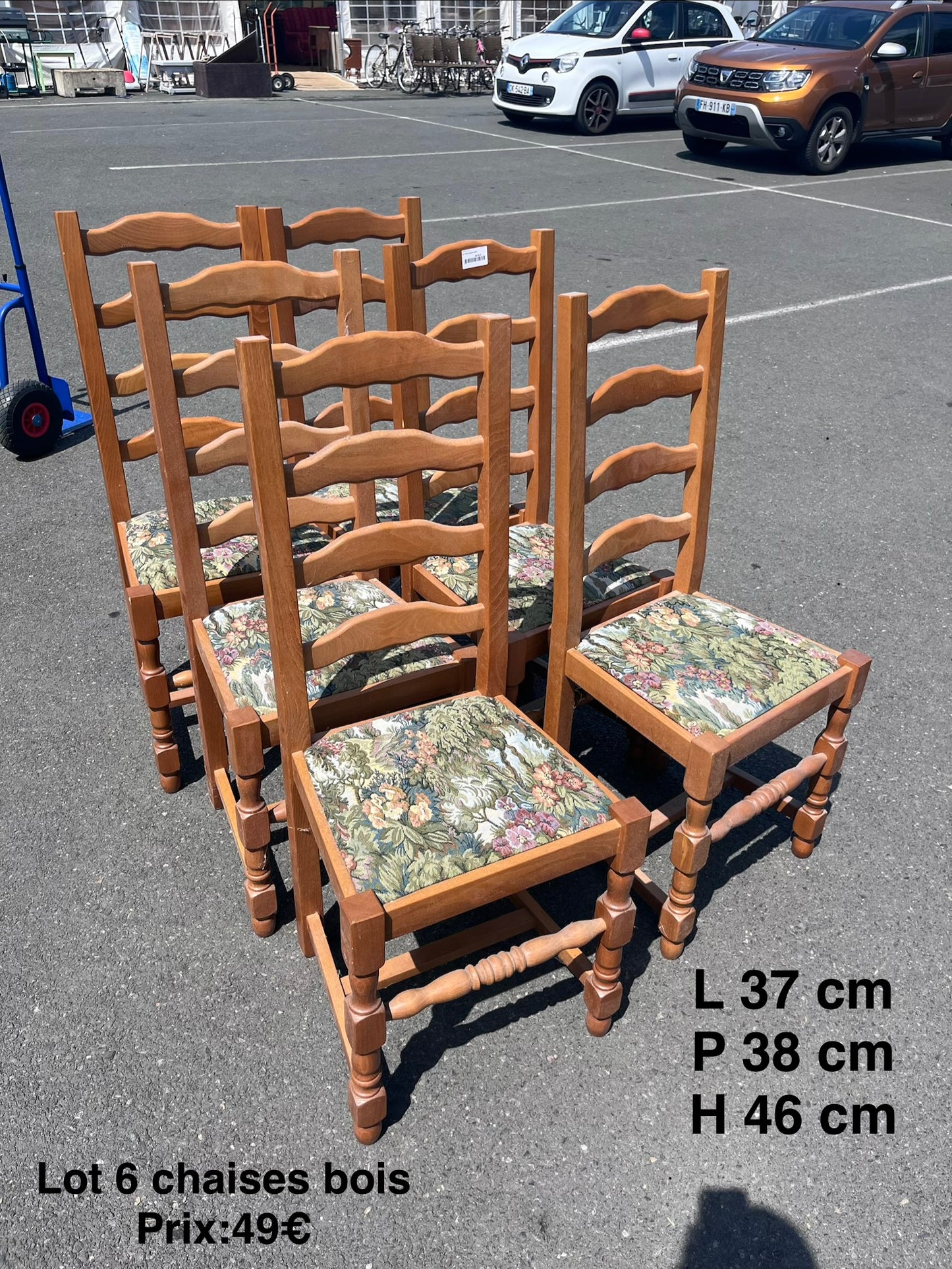 Lot 6 chaises bois 066341