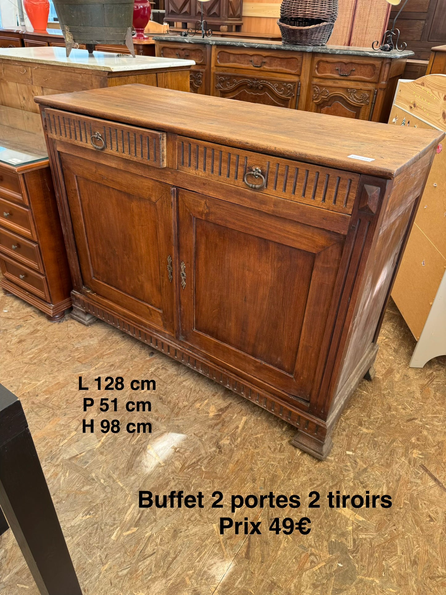 Buffet 2 portes 2 tiroirs 063917