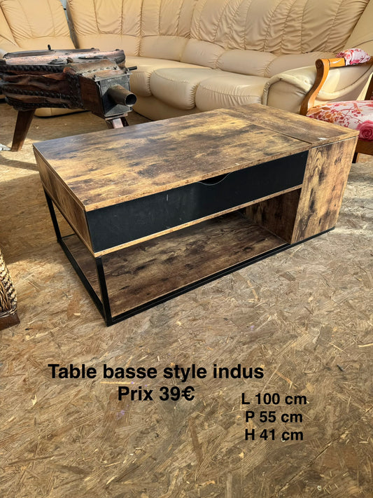 Table basse style indus 066859