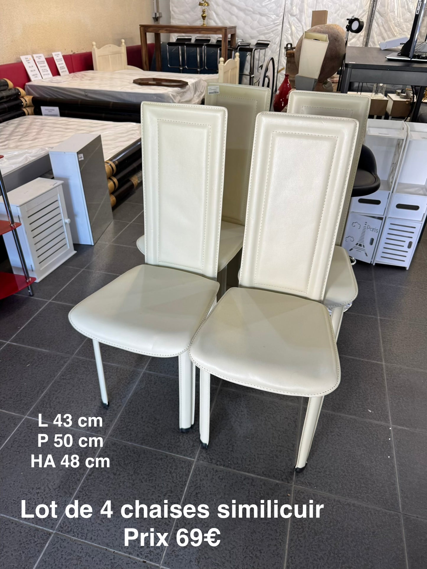 Lot de 4 chaises similicuir 065209