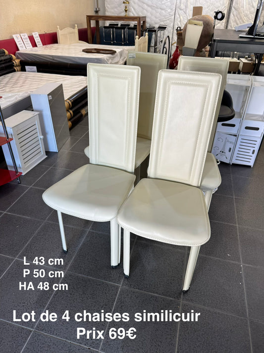 Lot de 4 chaises similicuir 065209