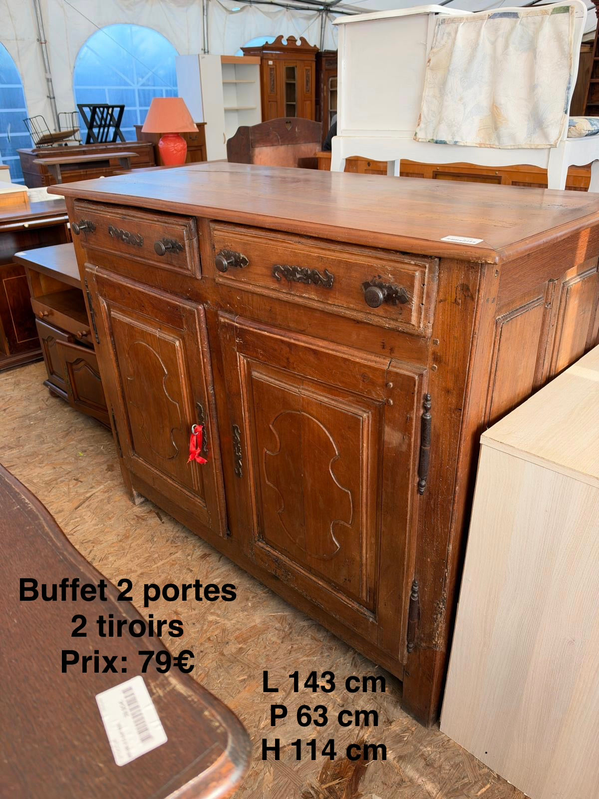 Buffet 2 portes 2 tiroirs ￼069820