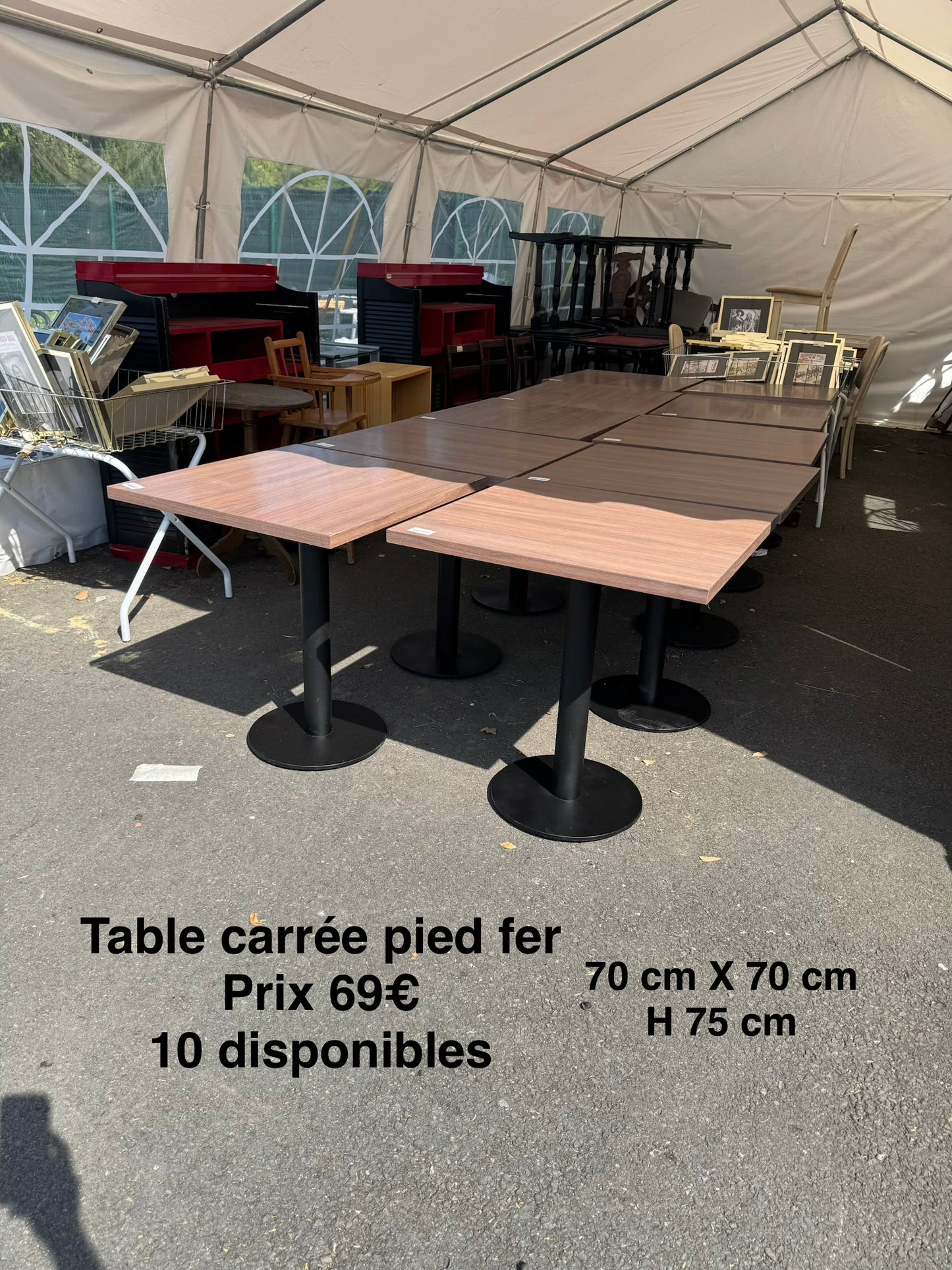 Table carré pied fer 063830