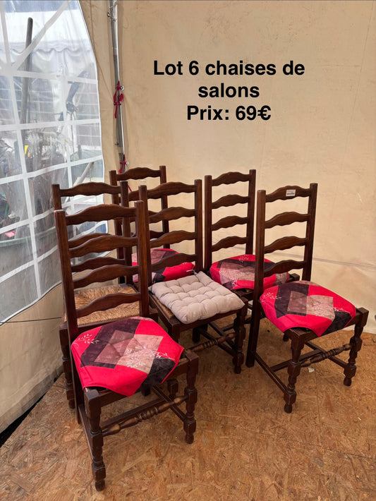 Lot 6 chaises de salons 069276