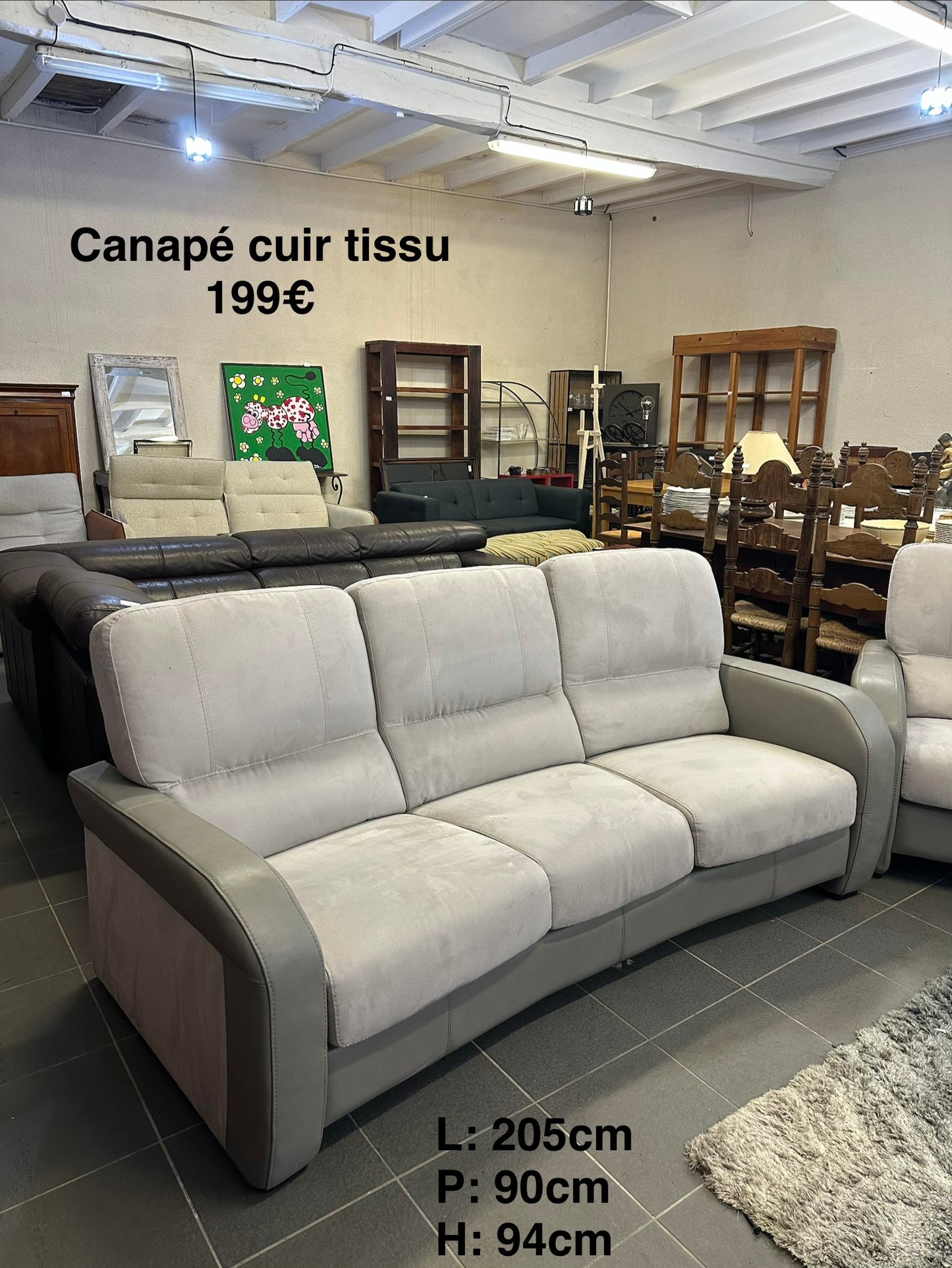Canapé cuir tissu 064729