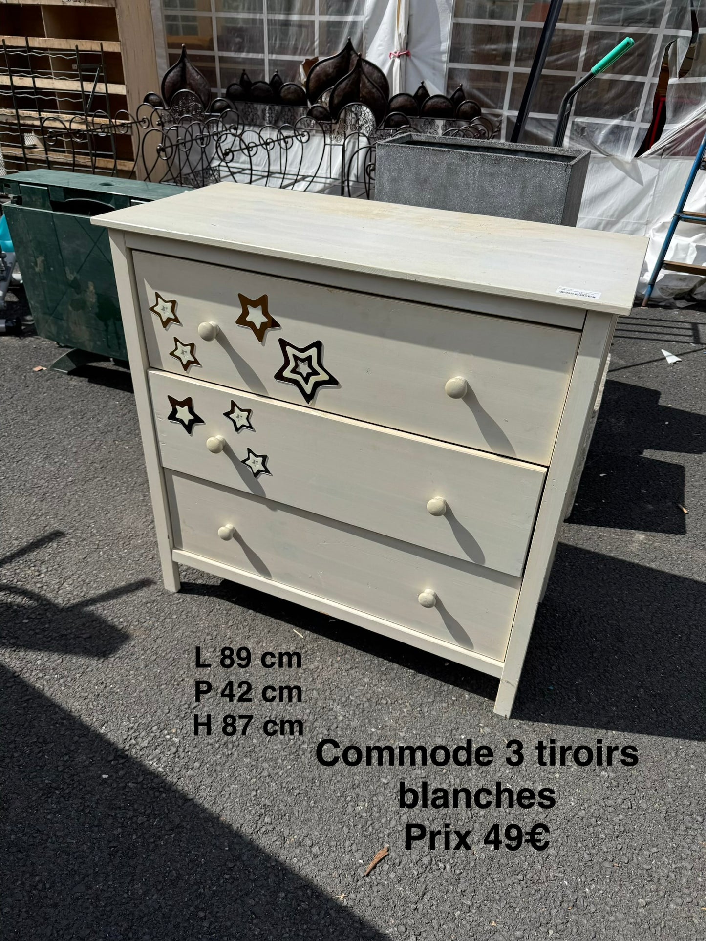 Commode 3 tiroirs blanches 067830