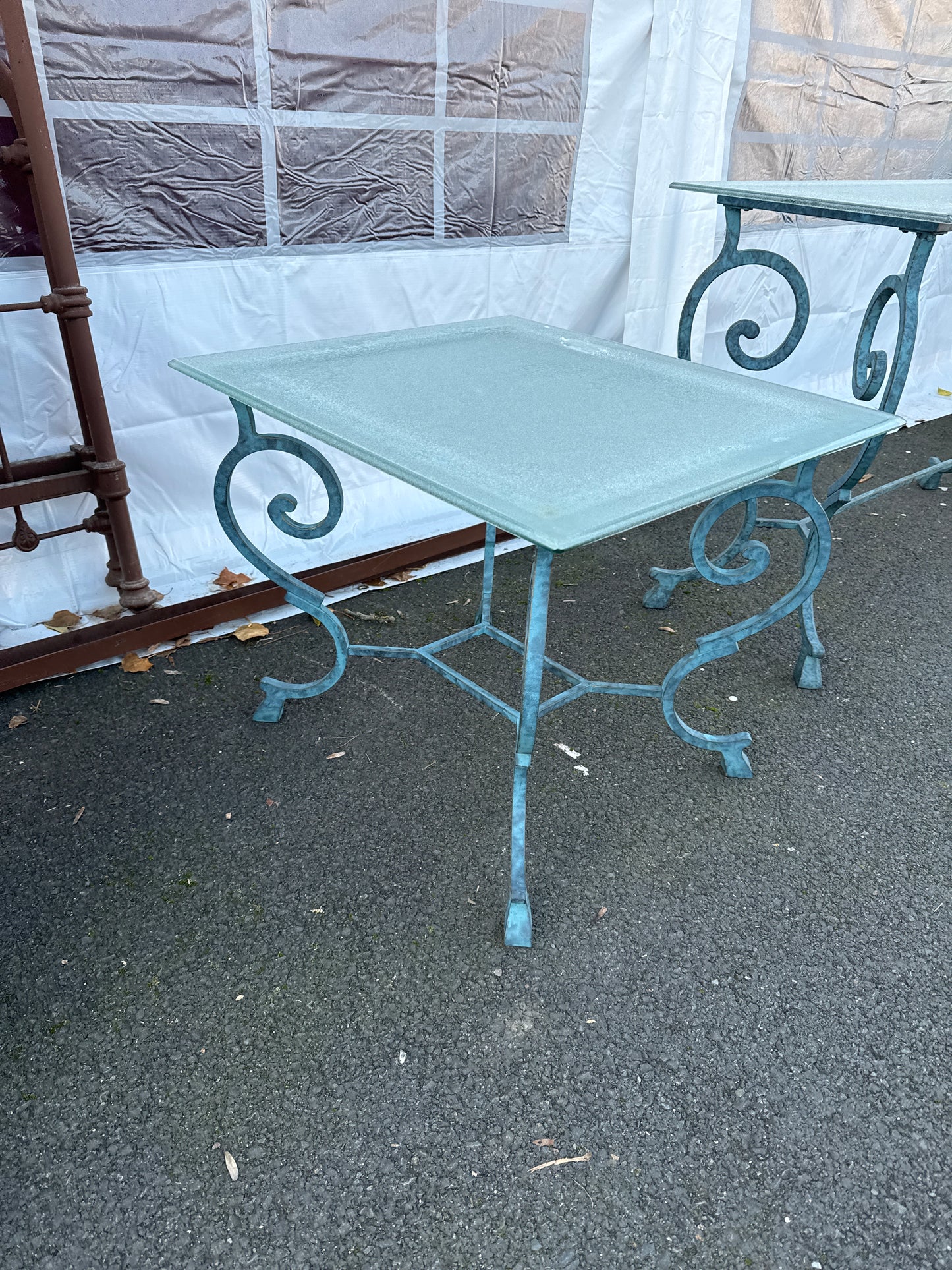 Table, basse, verre fer 032876