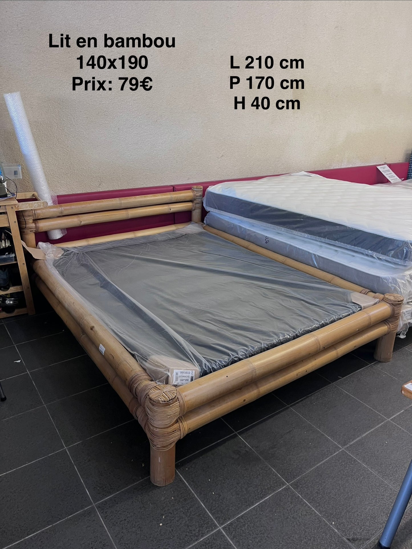 Lit en bambou 140x190