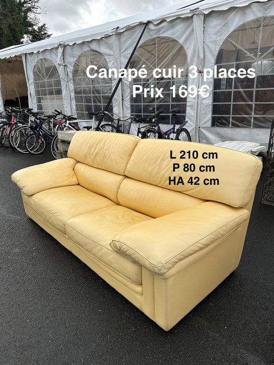 Canapé cuir 3 places 057237