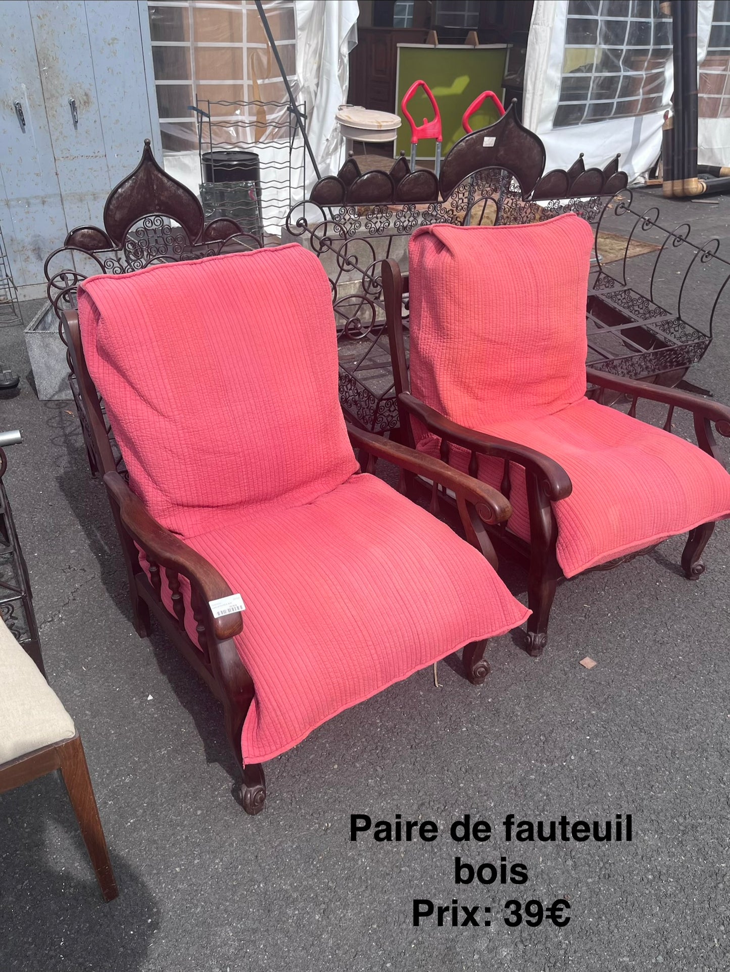 Paire de fauteuil bois 067280