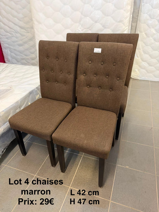 Lot 4 chaises marron 066957