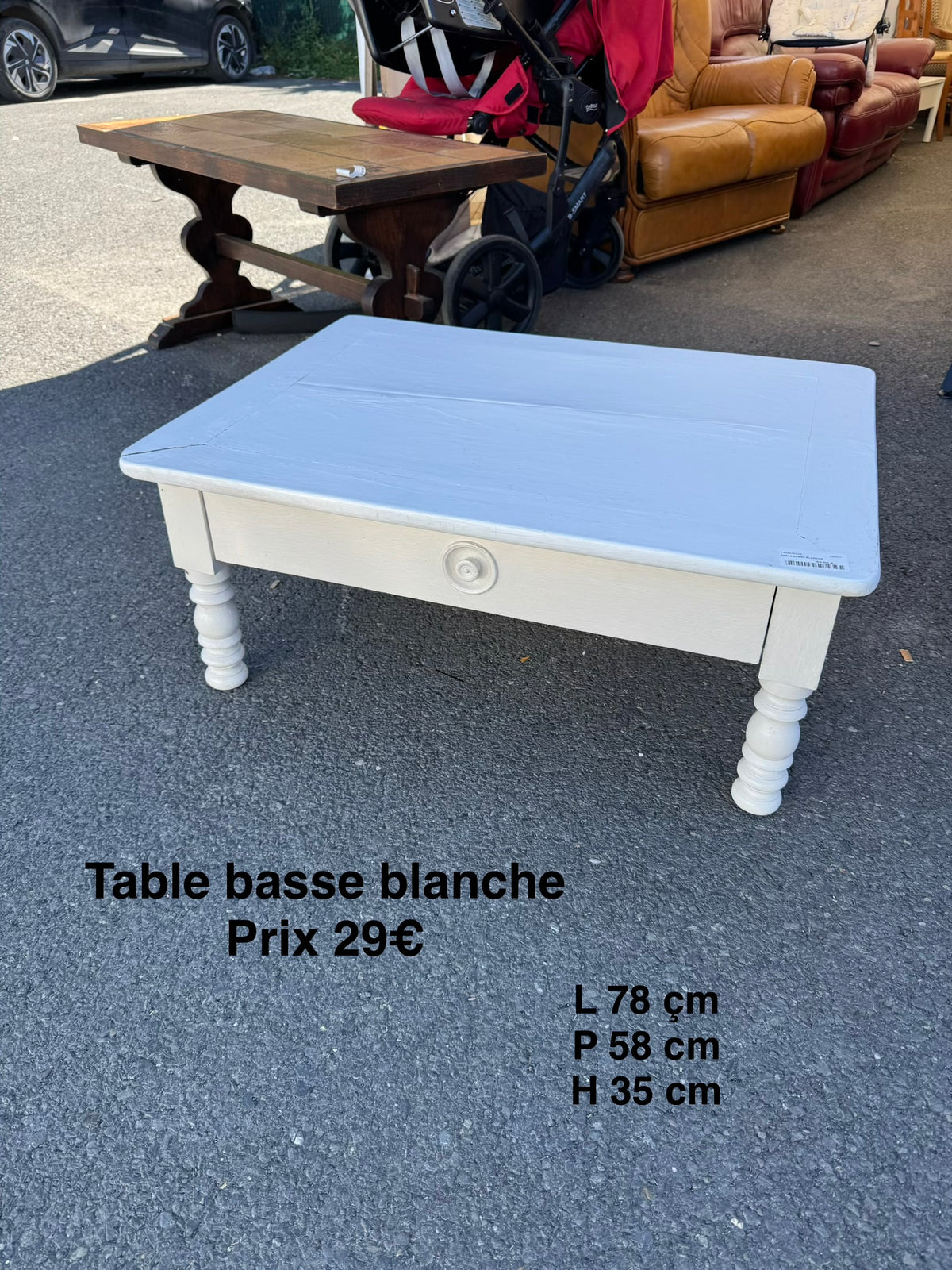 Table basse blanche 068077