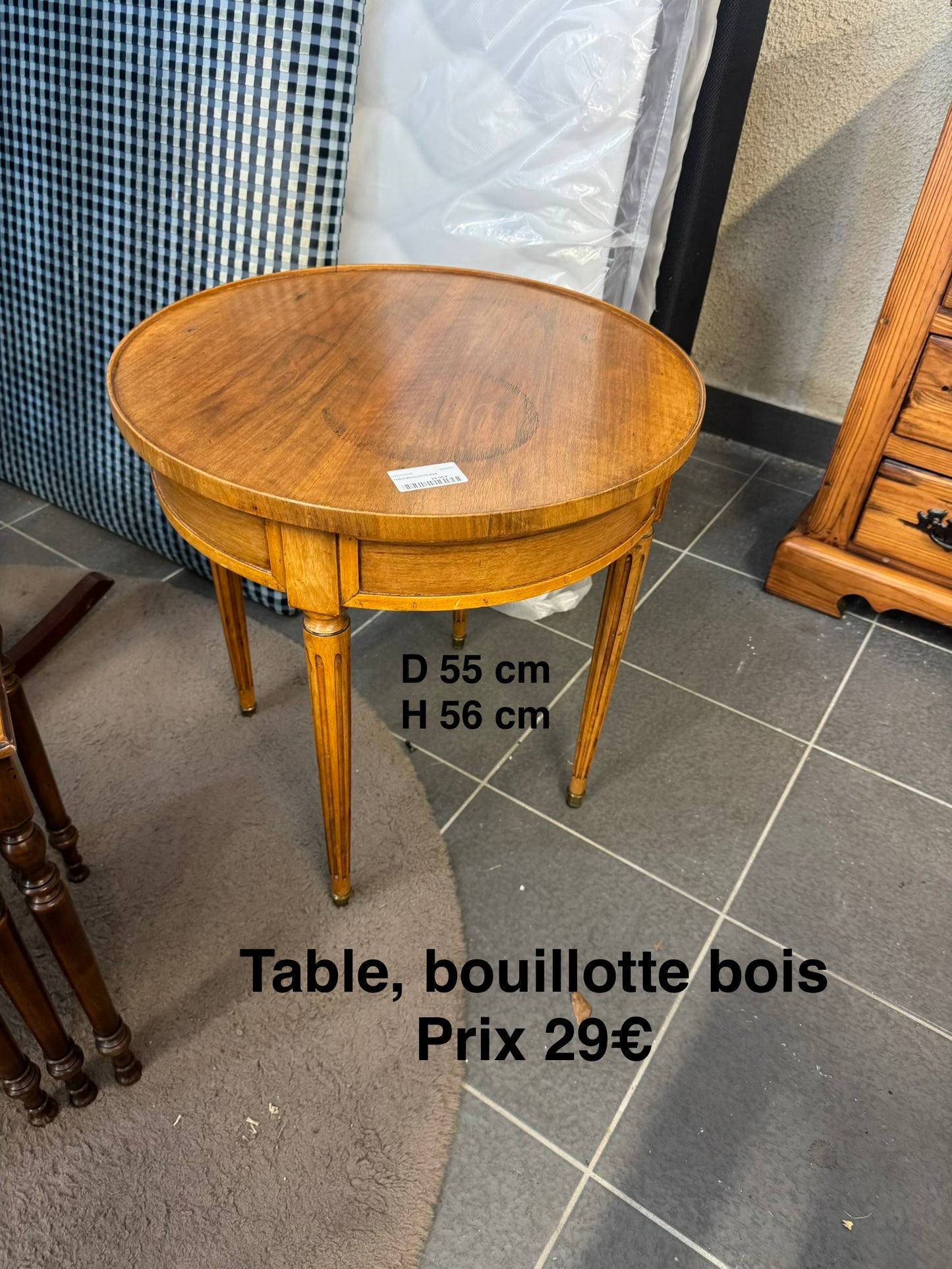 Table, bouillotte bois 064481