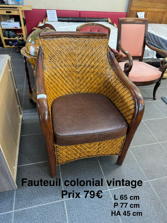 Fauteuil colonial vintage 063058