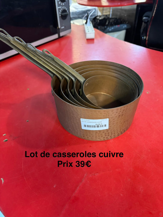 Lot de casseroles cuivre 069135