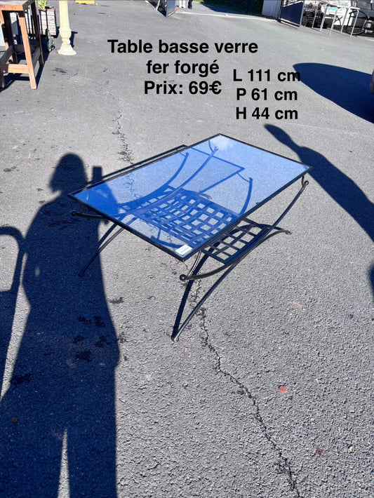 Table basse verre fer forgé 069313