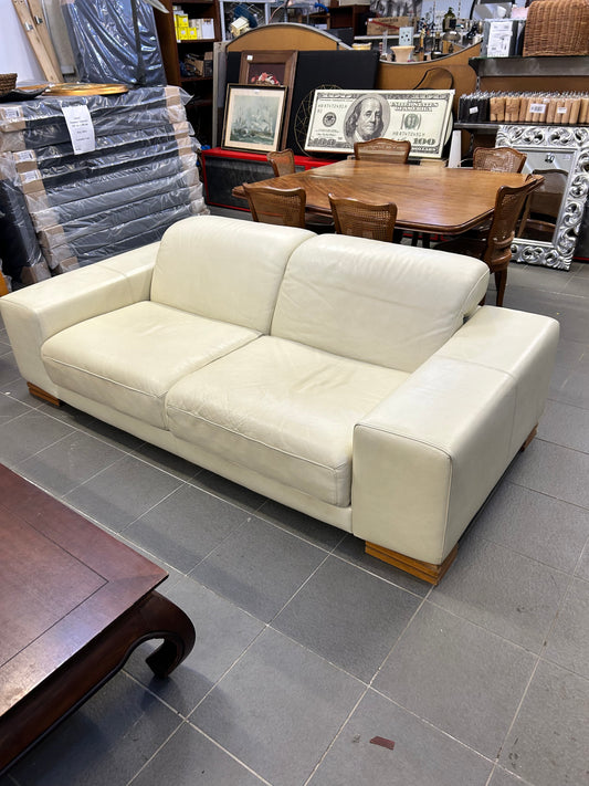 Canapé cuir blanc 043557