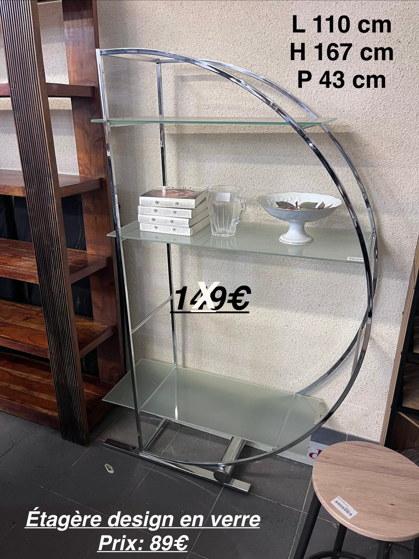 Étagère design en verre 061802