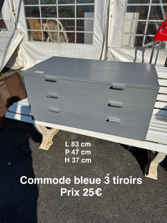 Commode bleue 3 tiroirs