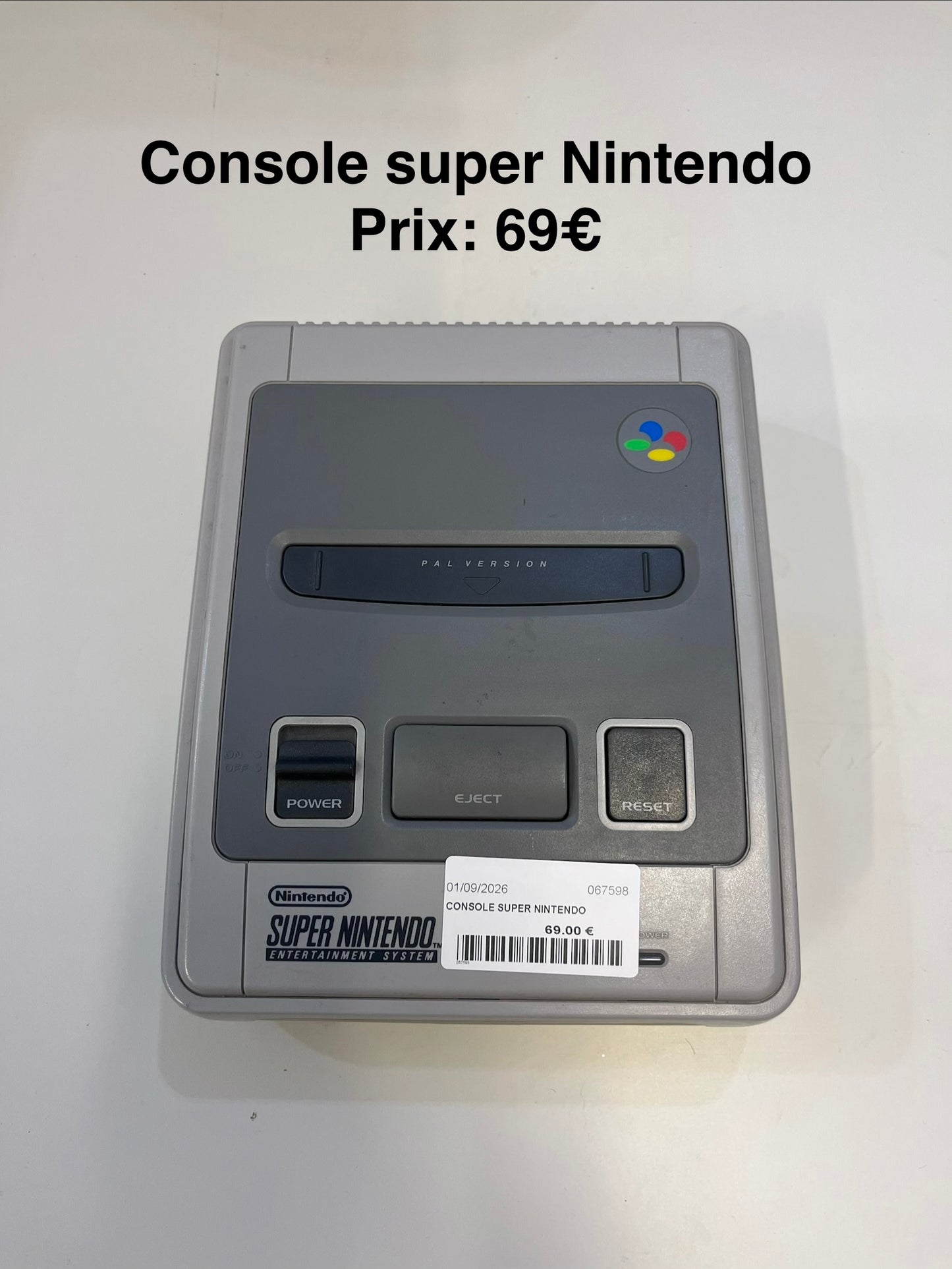 Console super Nintendo 067598