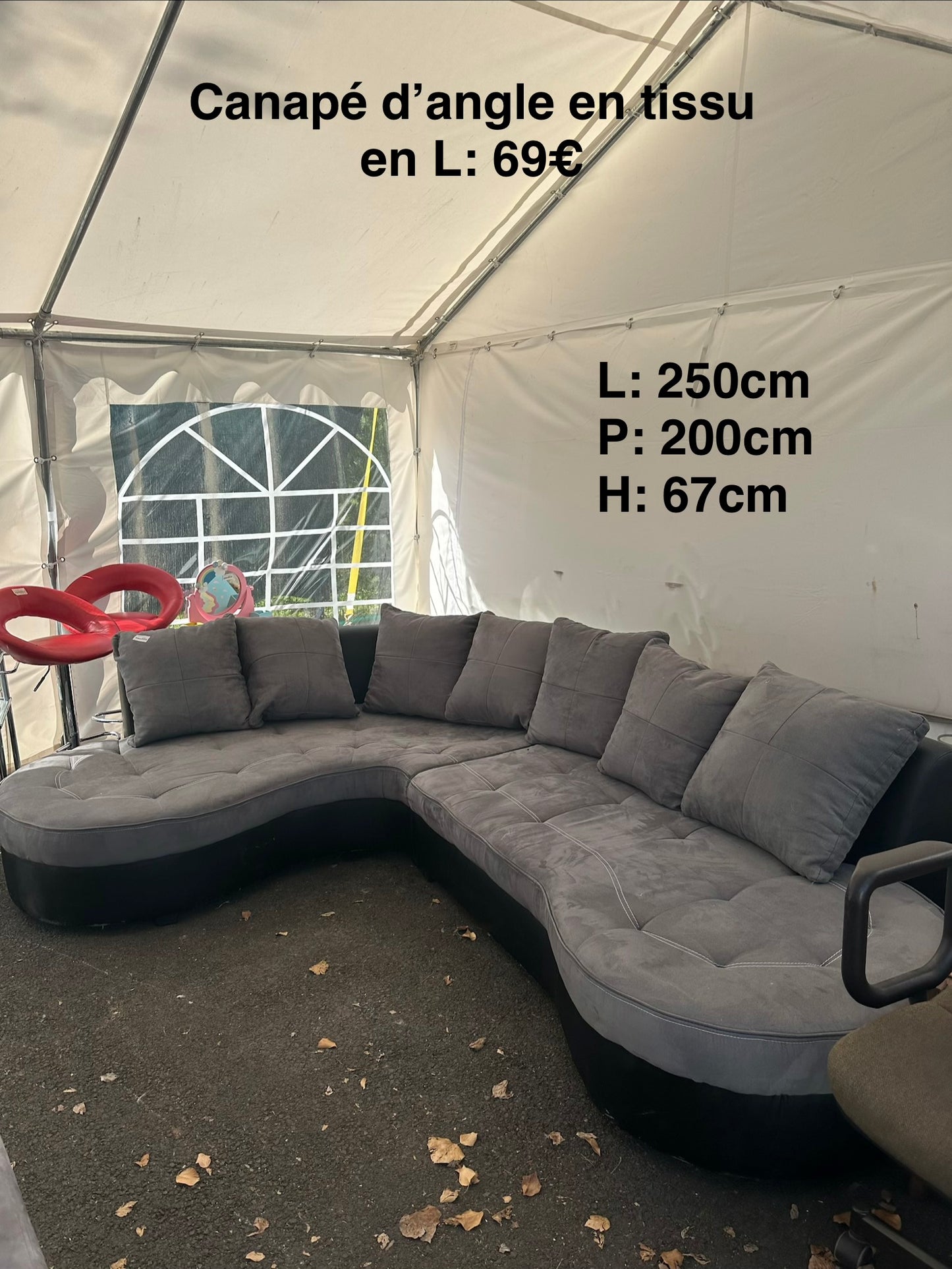 Canapé d’angle tissu en L 062792
