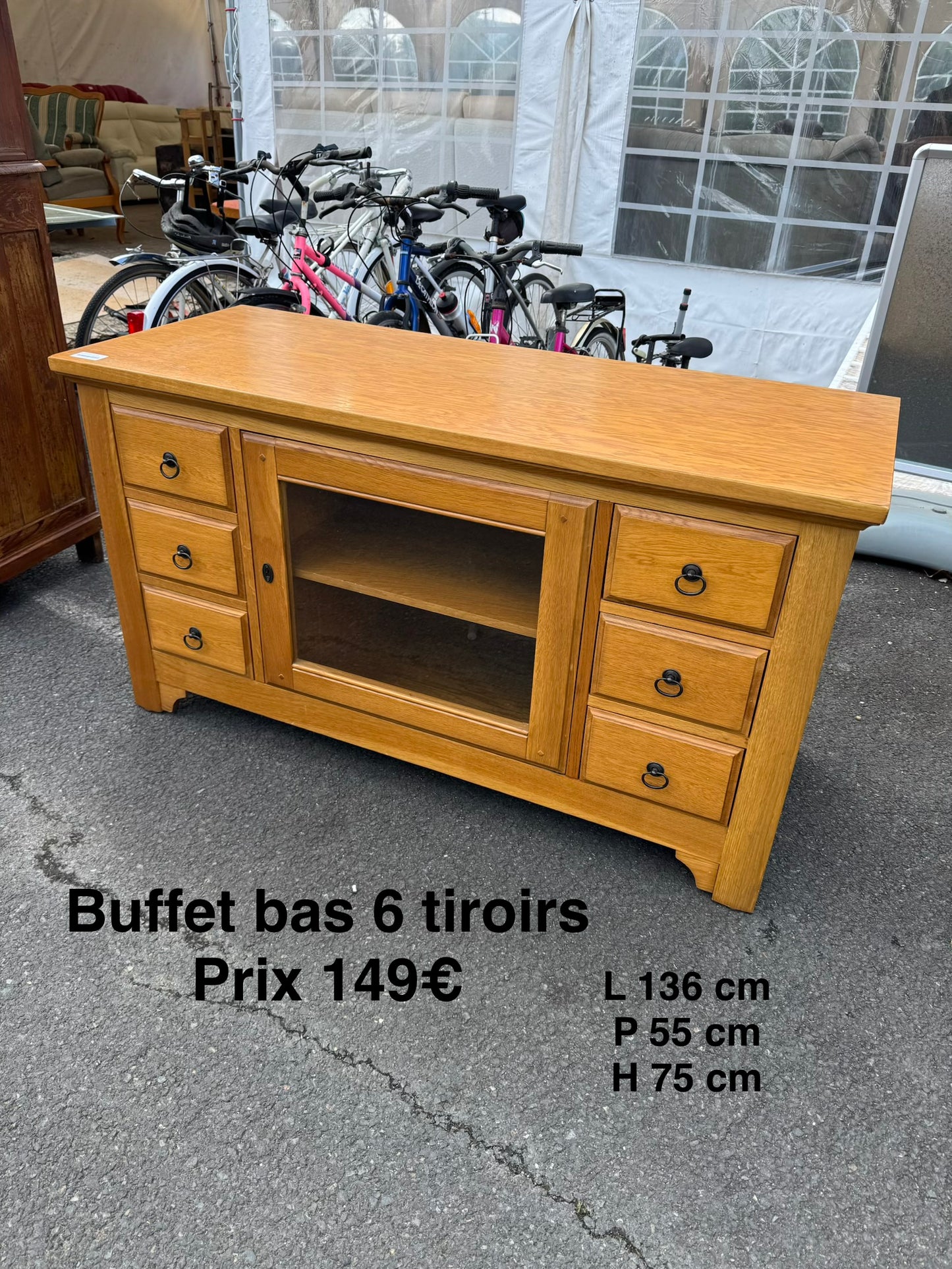 Buffet bas 6 tiroirs 061544