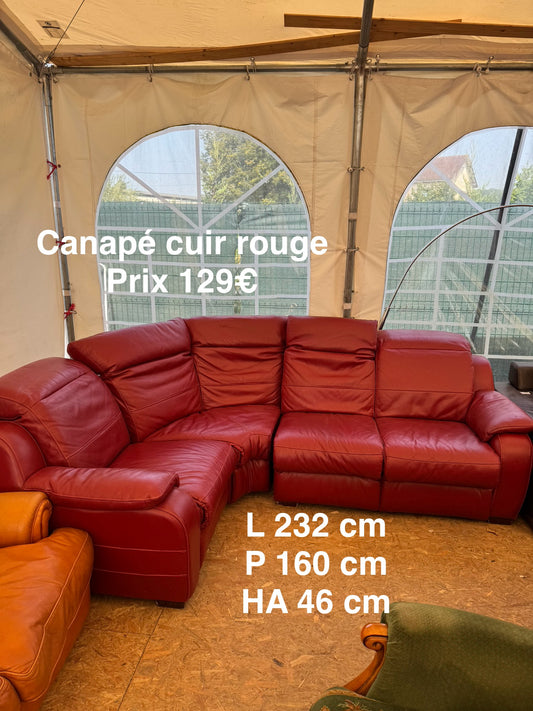 Canapé cuir rouge 046449