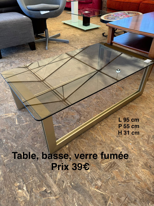 Table basse verre fumée 049277