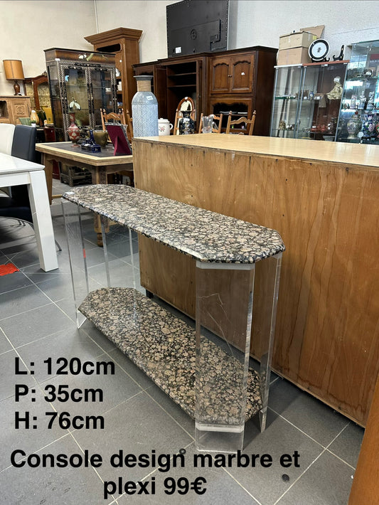 Console design marbre et plexi 058727