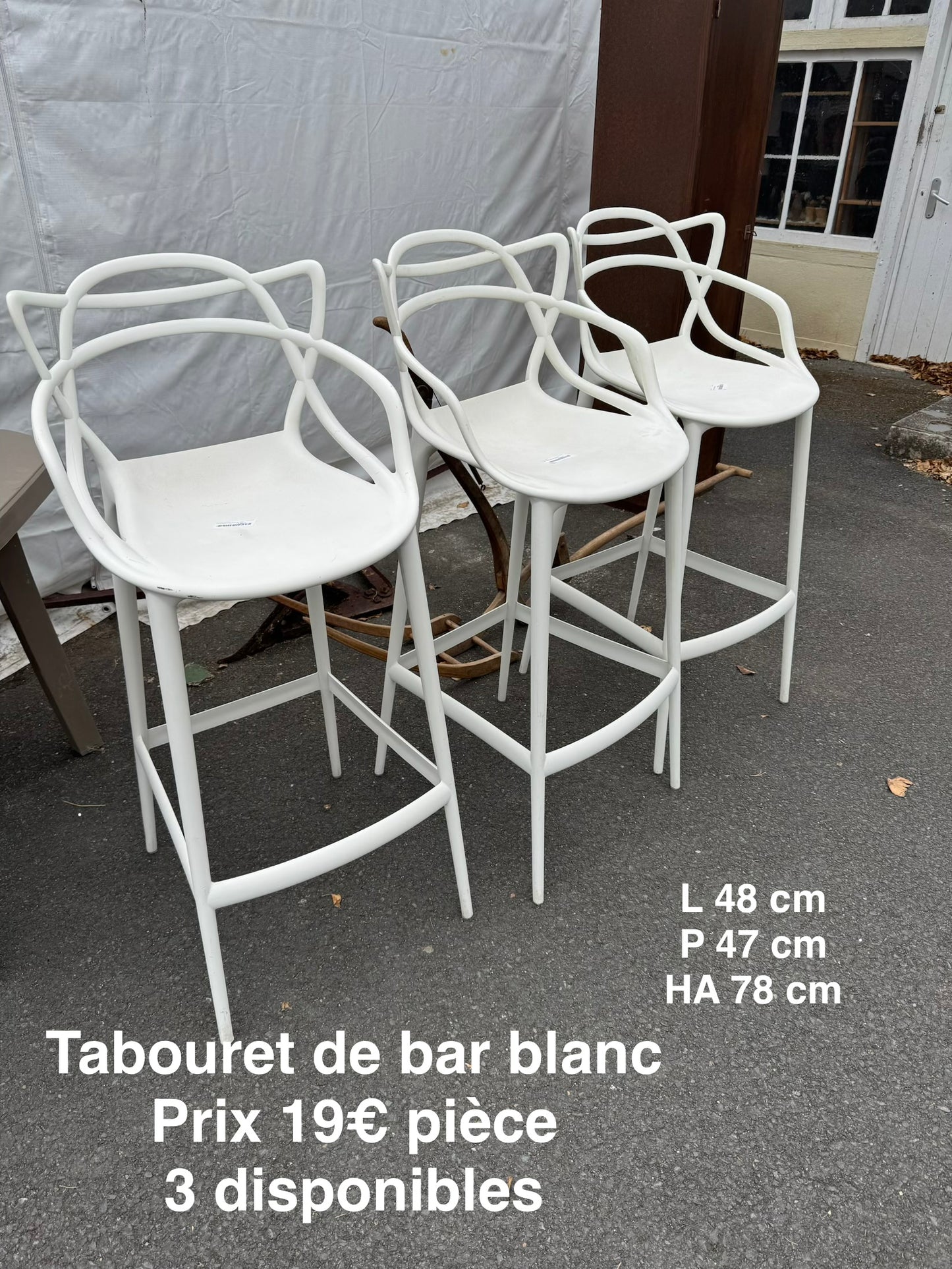 Tabouret de bar blanc 062638