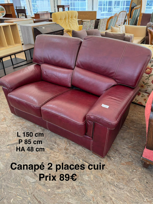 Canapé 2 places cuir 062558