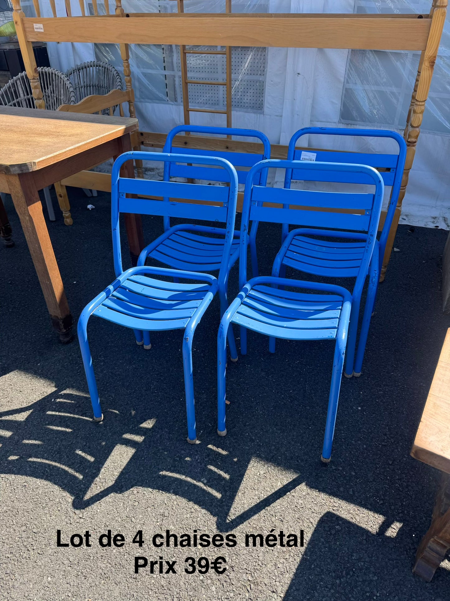 Lot de 4 chaises métal 065276