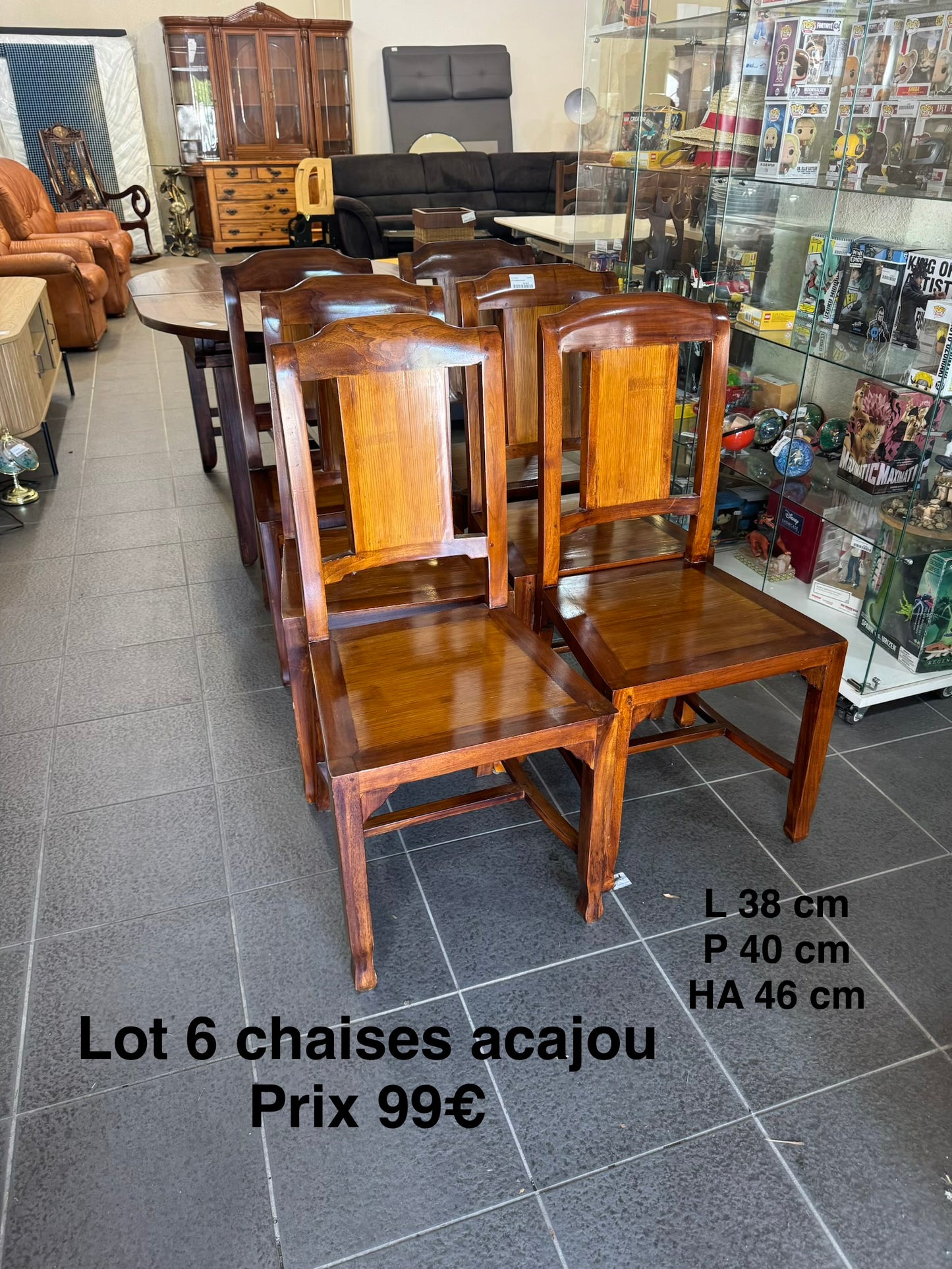 Lot 6 chaises acajou 064402