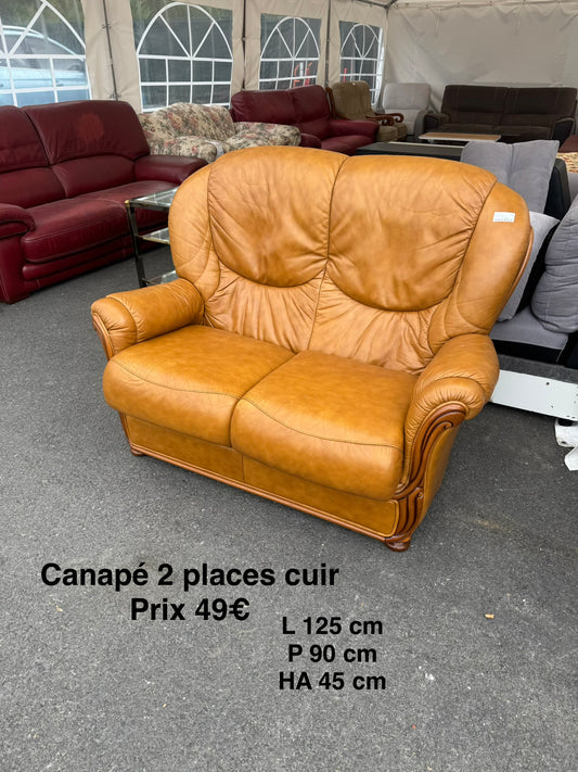 Canapé 2 places cuir 065458