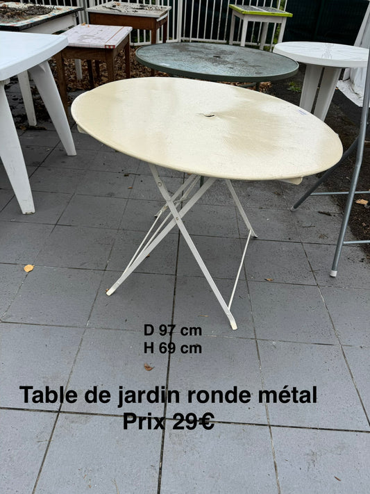 Table de jardin ronde métal 062726