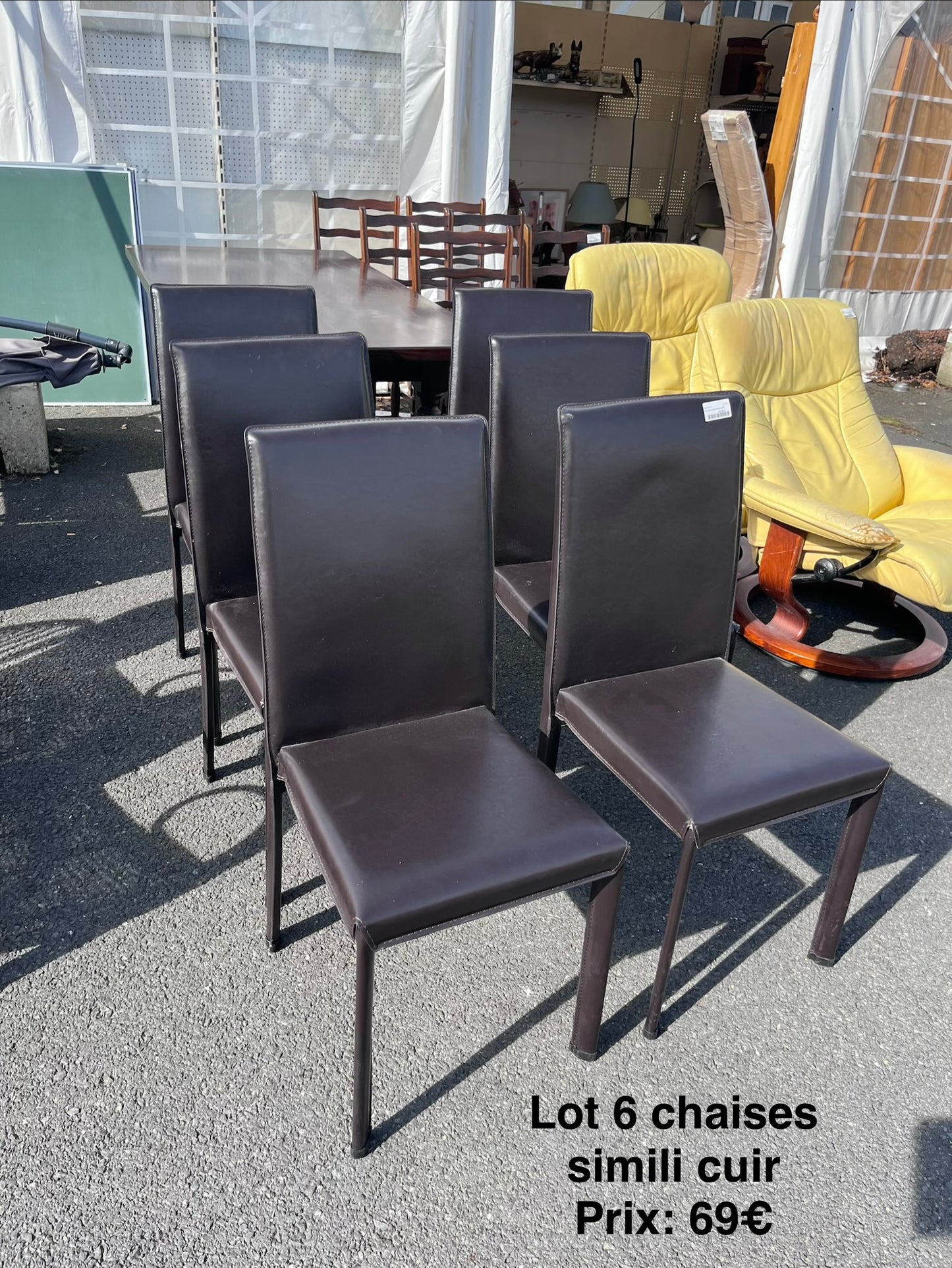 Lot 6 chaises similicuir 067265