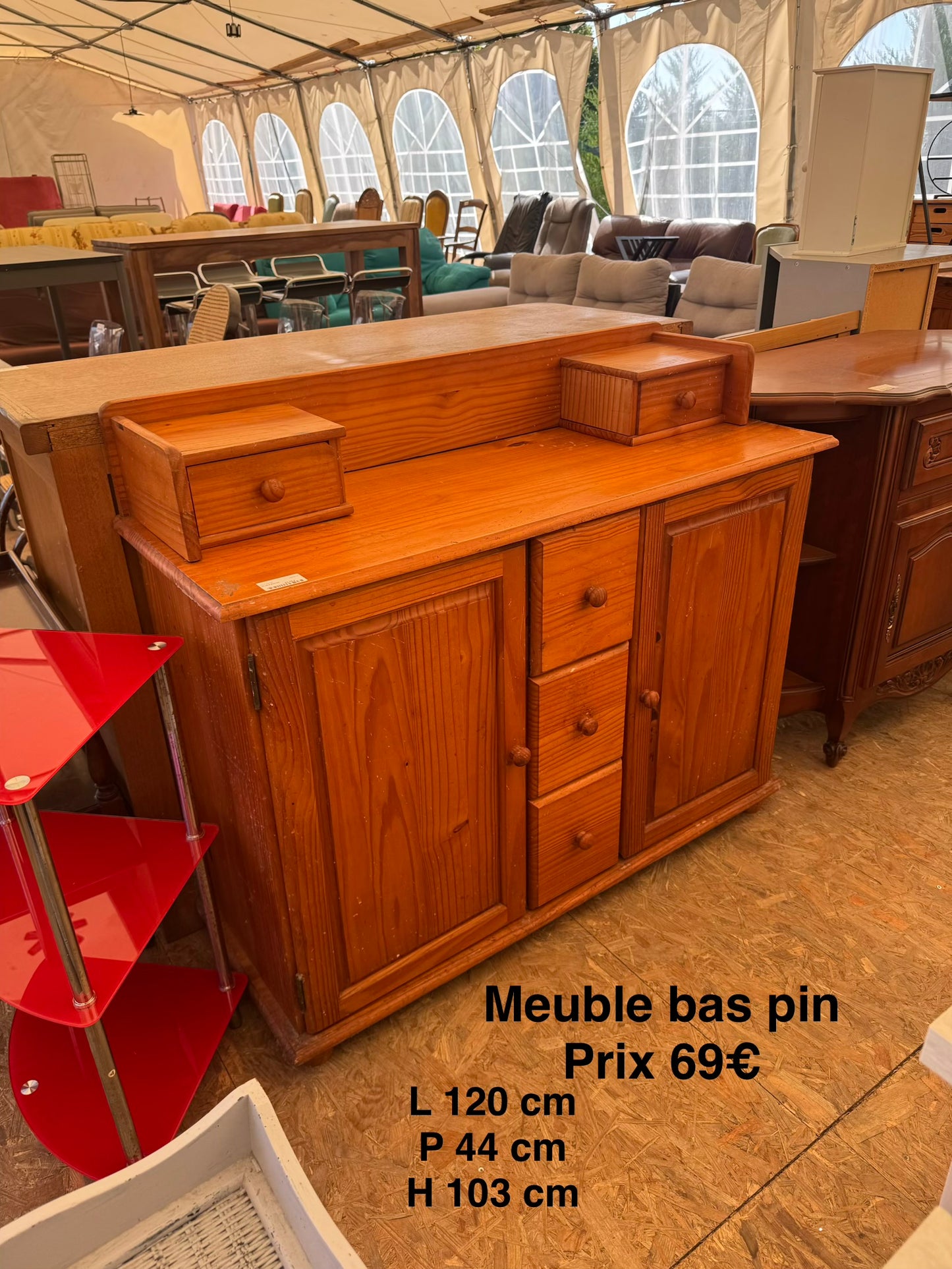 Meuble bas pin 065275