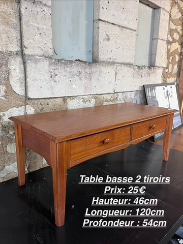 Table basse 2 tiroirs 061887