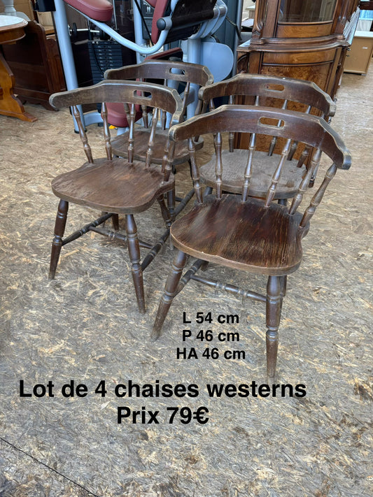 Lot de 4 chaises western 061195