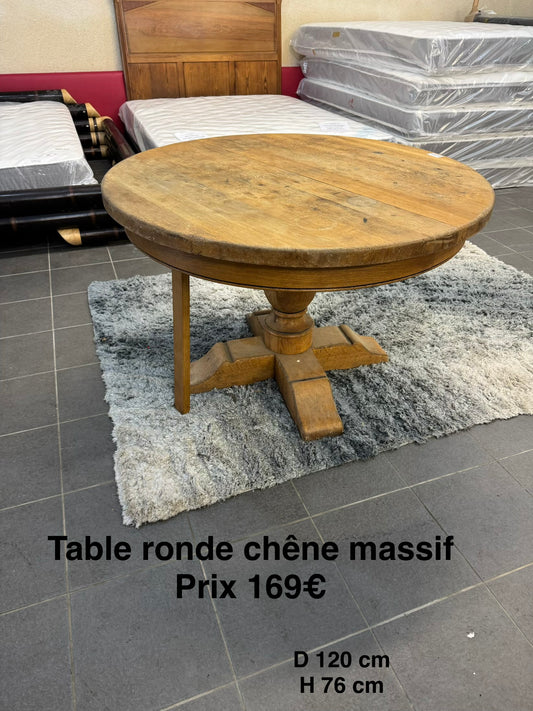 Table ronde chêne massif 062709