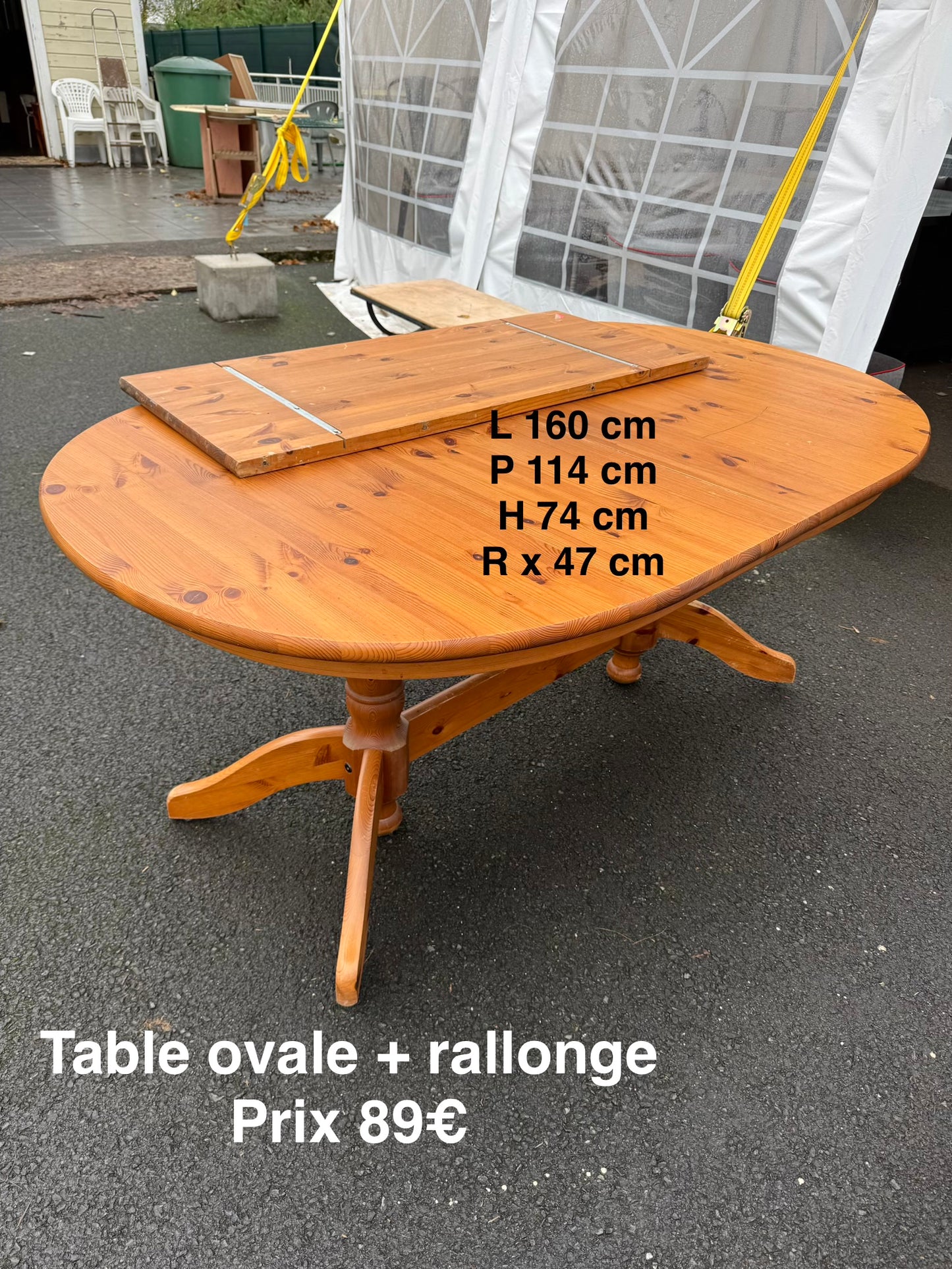 Table ovale + rallonge 052235