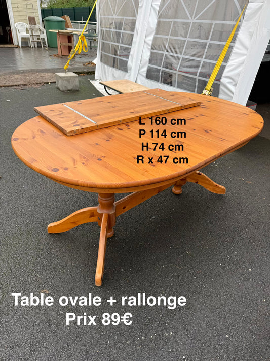 Table ovale + rallonge 052235