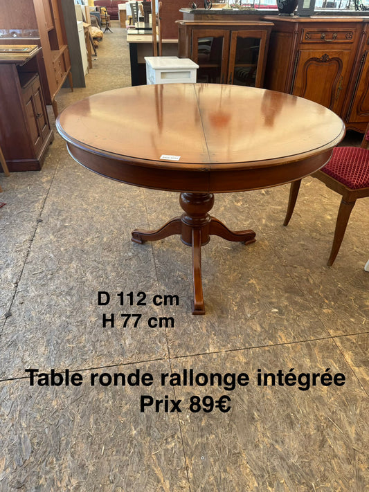 Table ronde + rallonge intégrée 063724