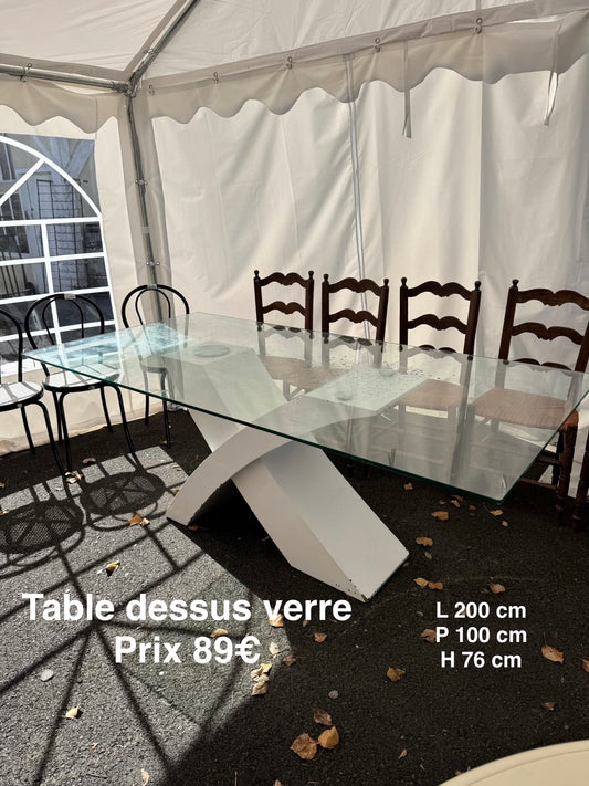 Table  dessus verre 049585