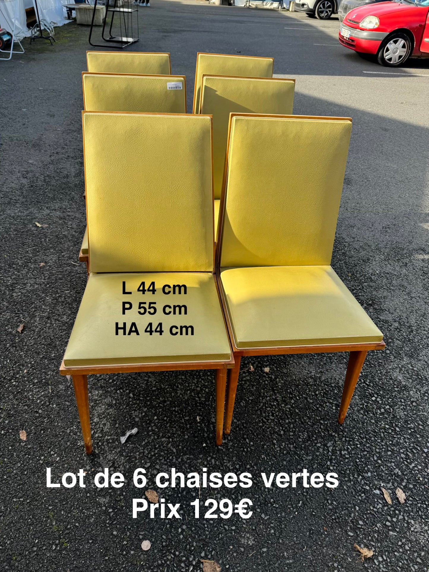 Lot de 6 chaises vertes 051232