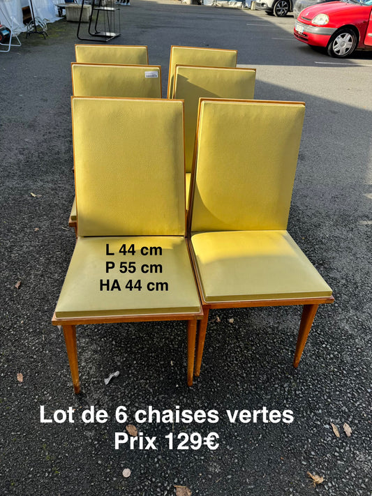 Lot de 6 chaises vertes 051232