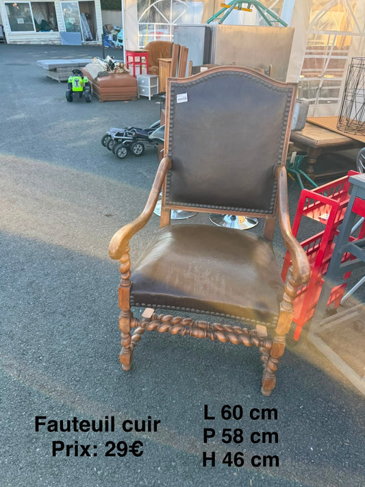 Fauteuil en cuir 066476